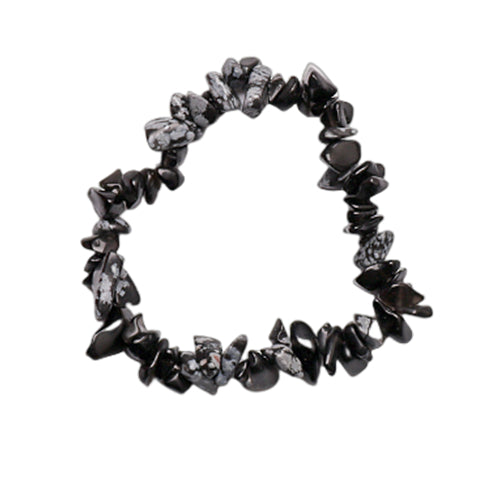 Snowflake Obsidian Chip Bracelets